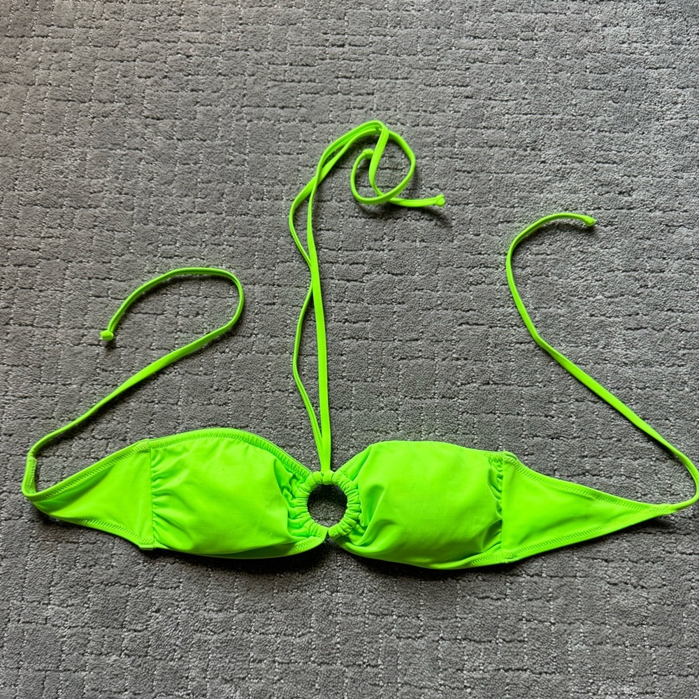 H&M lime green bandeau bikini top